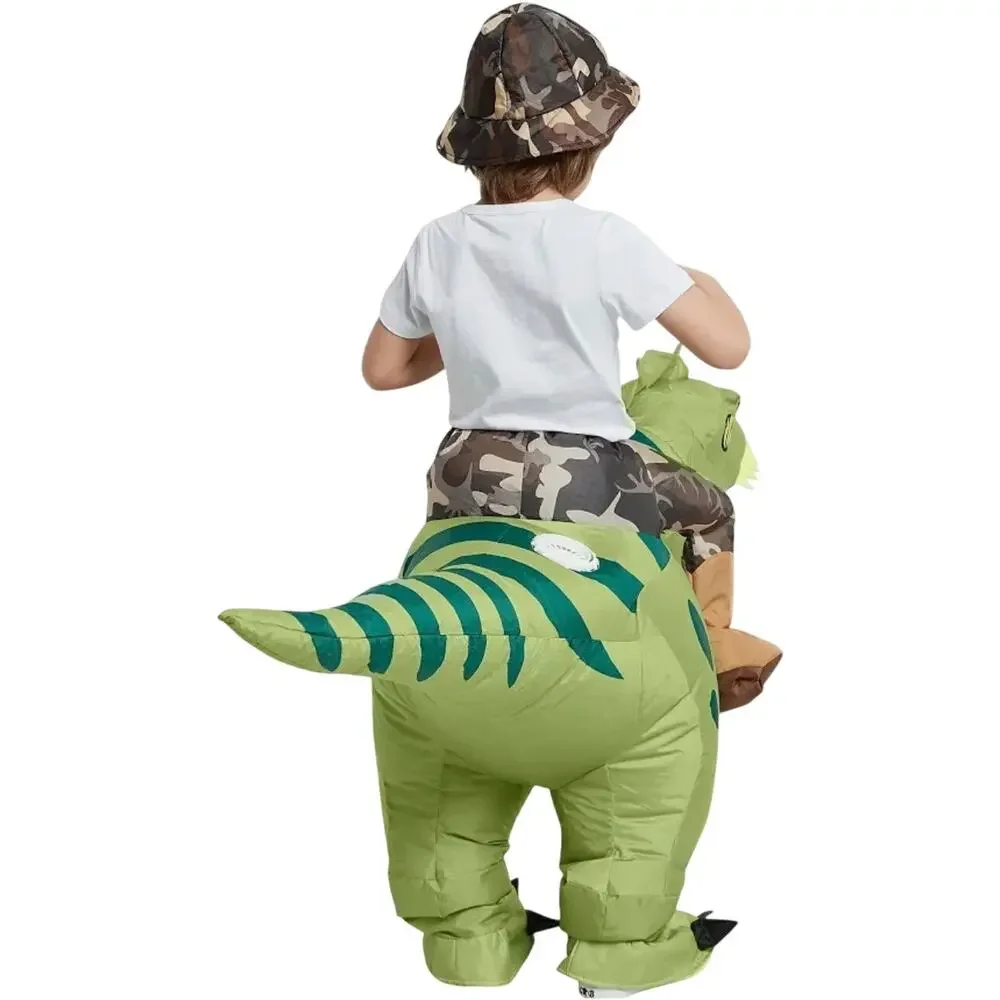 New in Box One Casa Inflatable Ride T-Rex Dinosaur Costume (Child Size 7-10 Yrs)